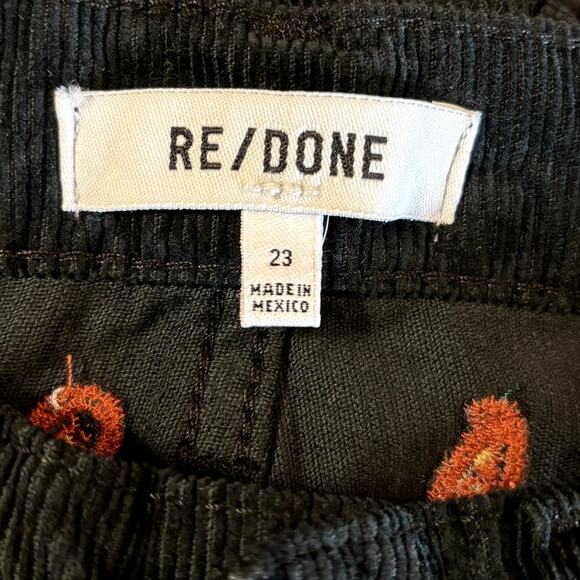 NWT Re/Done 70's Loose Flare Women's Size 23 Black Rust Paisley Corduroy $450 - Picture 9 of 15